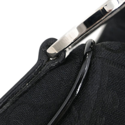 Christian Dior Black Canvas Trotter Saddle Handbag