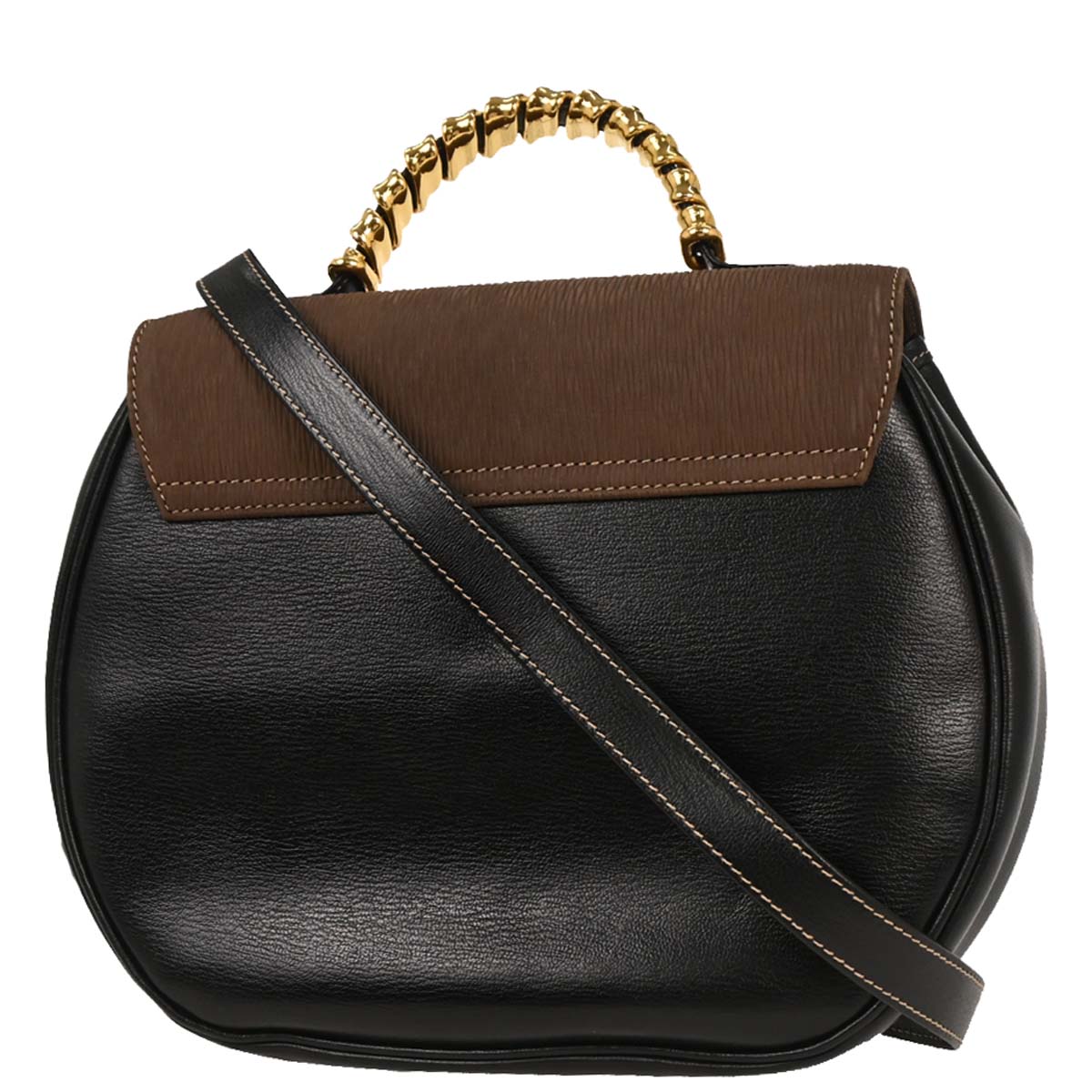 Loewe Black Brown Leather Velazquez 2way Shoulder Handbag