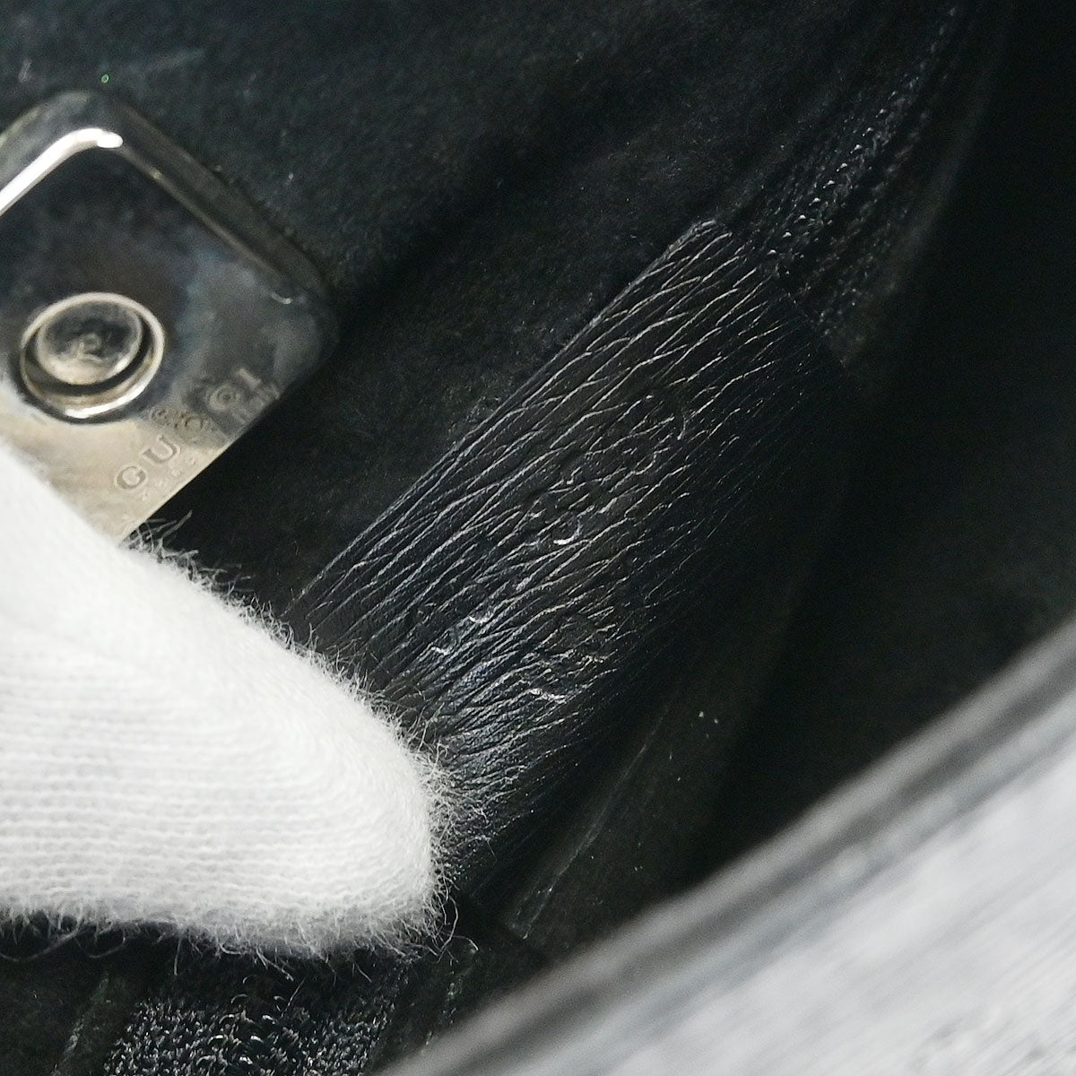 Gucci Black Bamboo Handbag