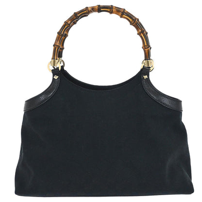 Gucci Black Bamboo GG Tote Bag