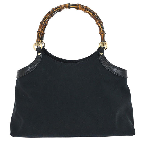 Gucci Black Bamboo GG Tote Bag