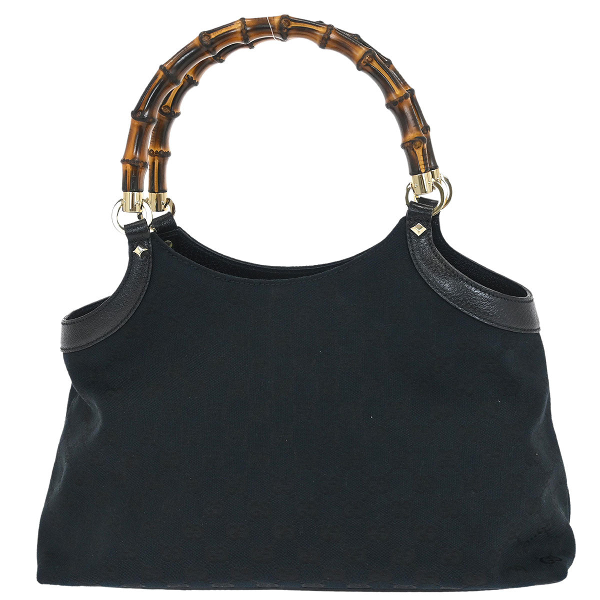 Gucci Black Bamboo GG Tote Bag