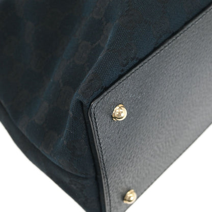 Gucci Black Bamboo GG Tote Bag