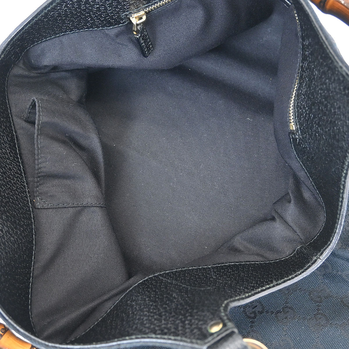 Gucci Black Bamboo GG Tote Bag