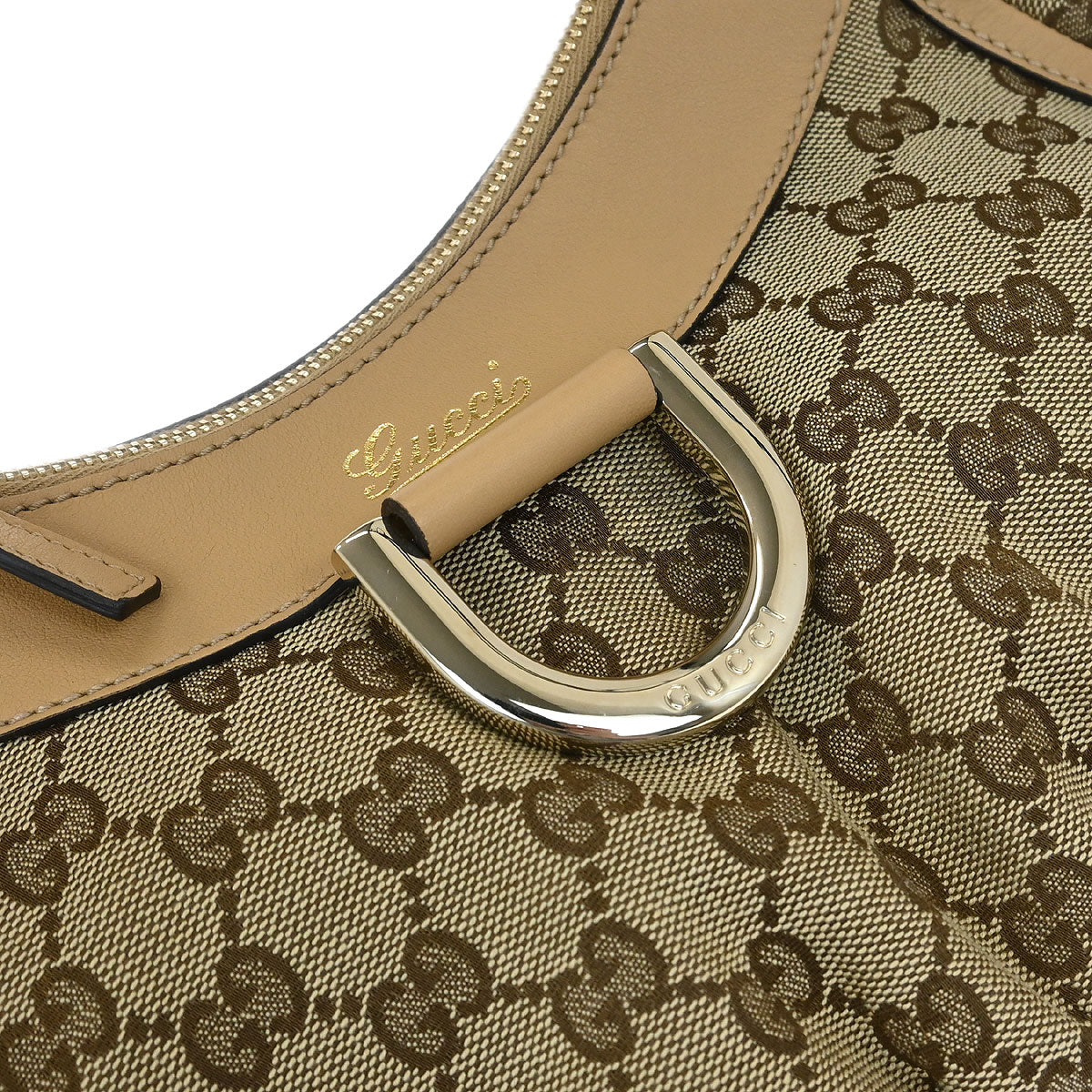 Gucci Beige GG Abbey D Ring Handbag