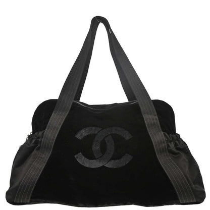 Chanel Black Velvet Satin Handbag