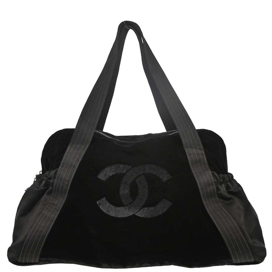 Chanel Black Velvet Satin Handbag