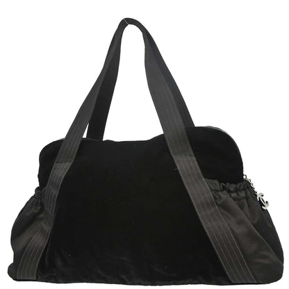 Chanel Black Velvet Satin Handbag