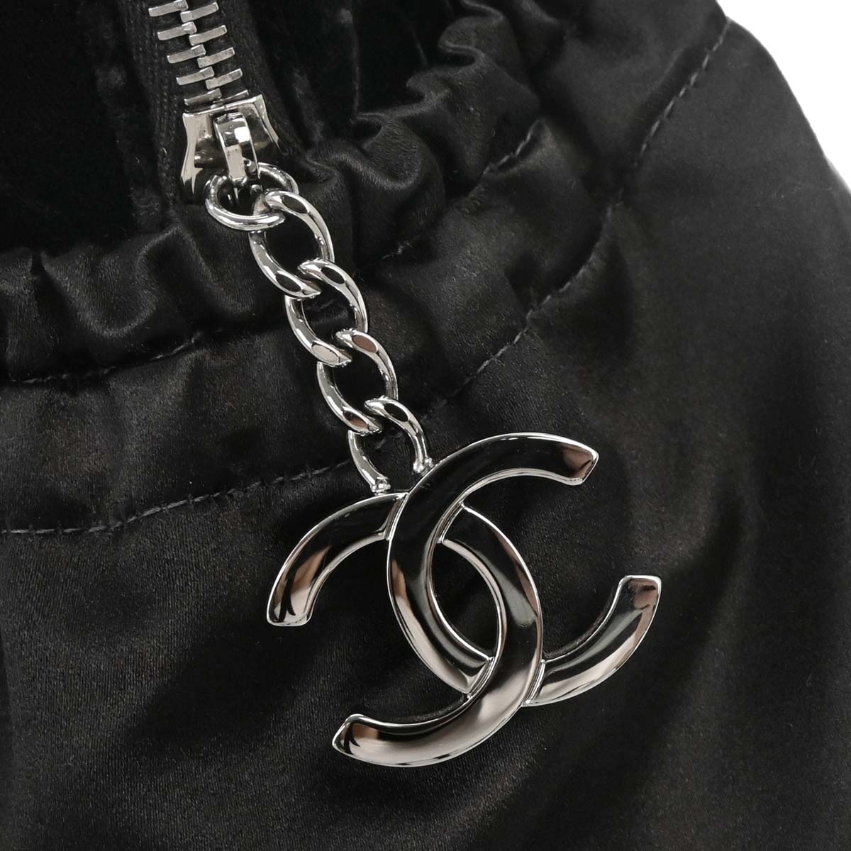 Chanel Black Velvet Satin Handbag