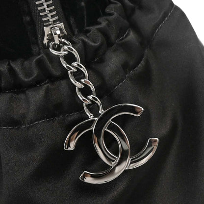 Chanel Black Velvet Satin Handbag