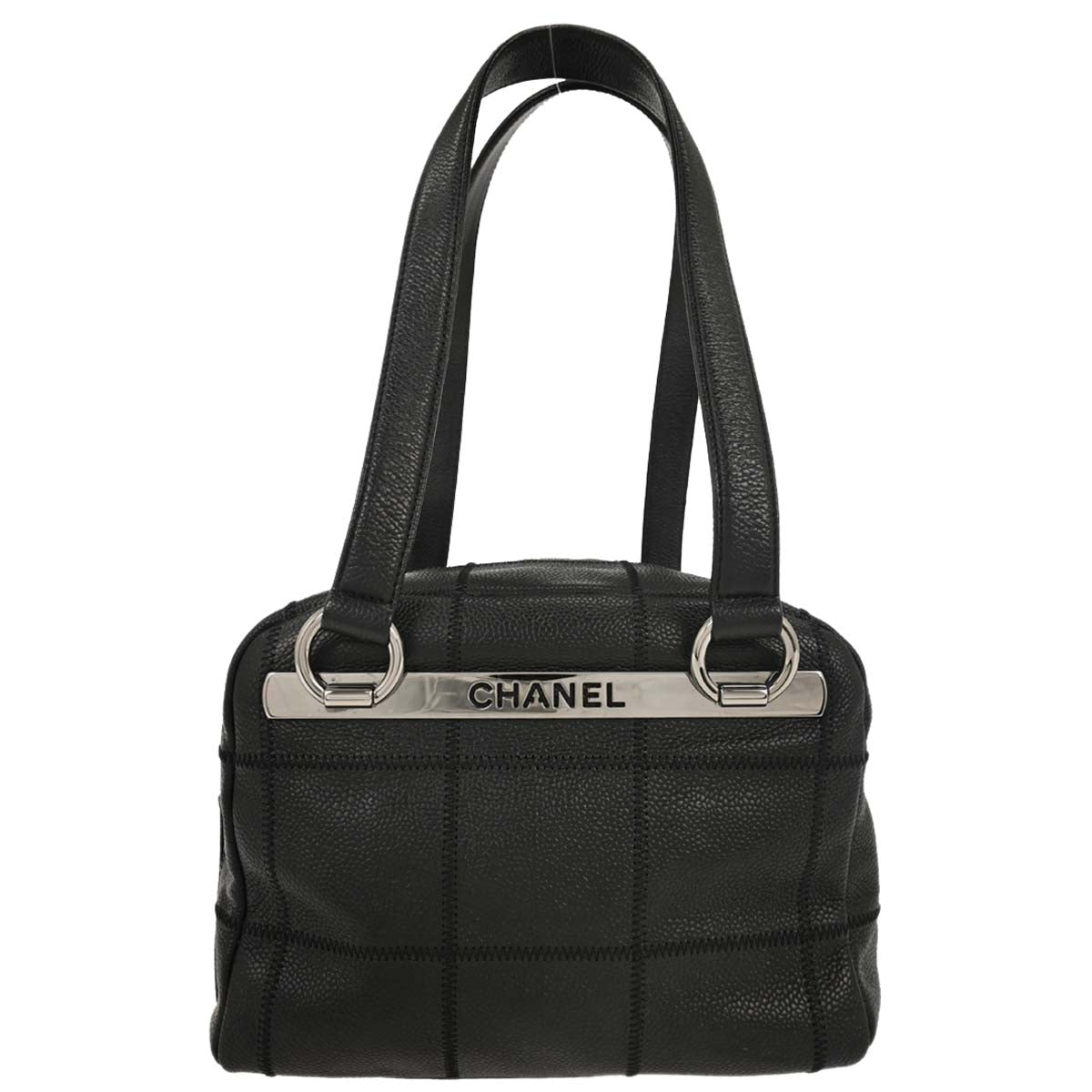 Chanel 2004-2005 Black Caviar Choco Bar Handbag