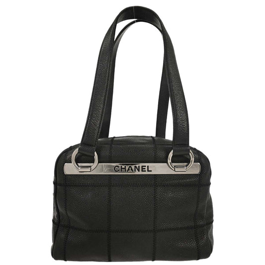 Chanel 2004-2005 Black Caviar Choco Bar Handbag