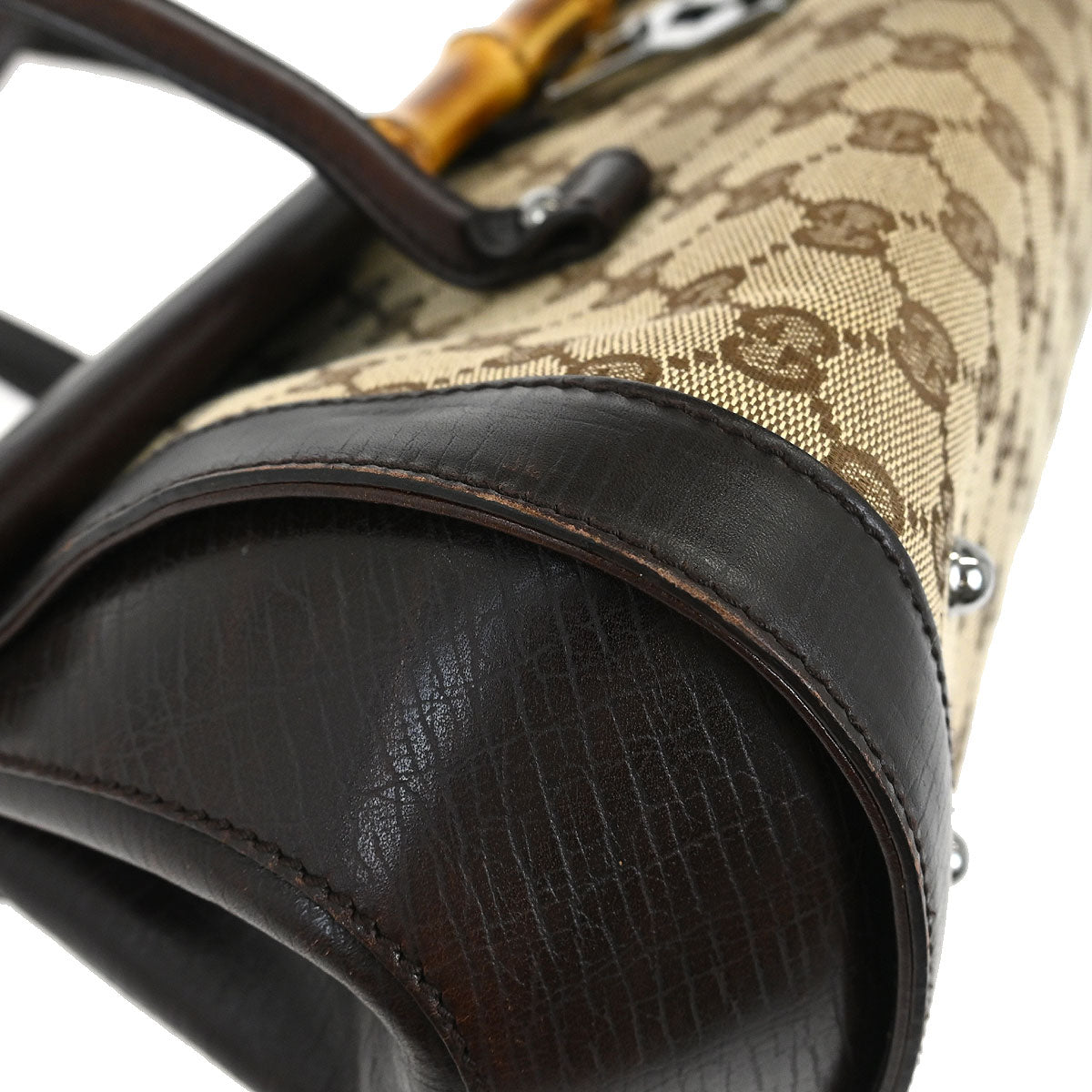 Gucci Beige Bamboo GG Handbag