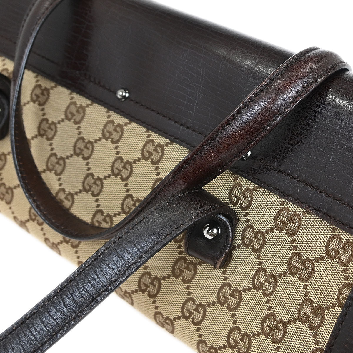 Gucci Beige Bamboo GG Handbag