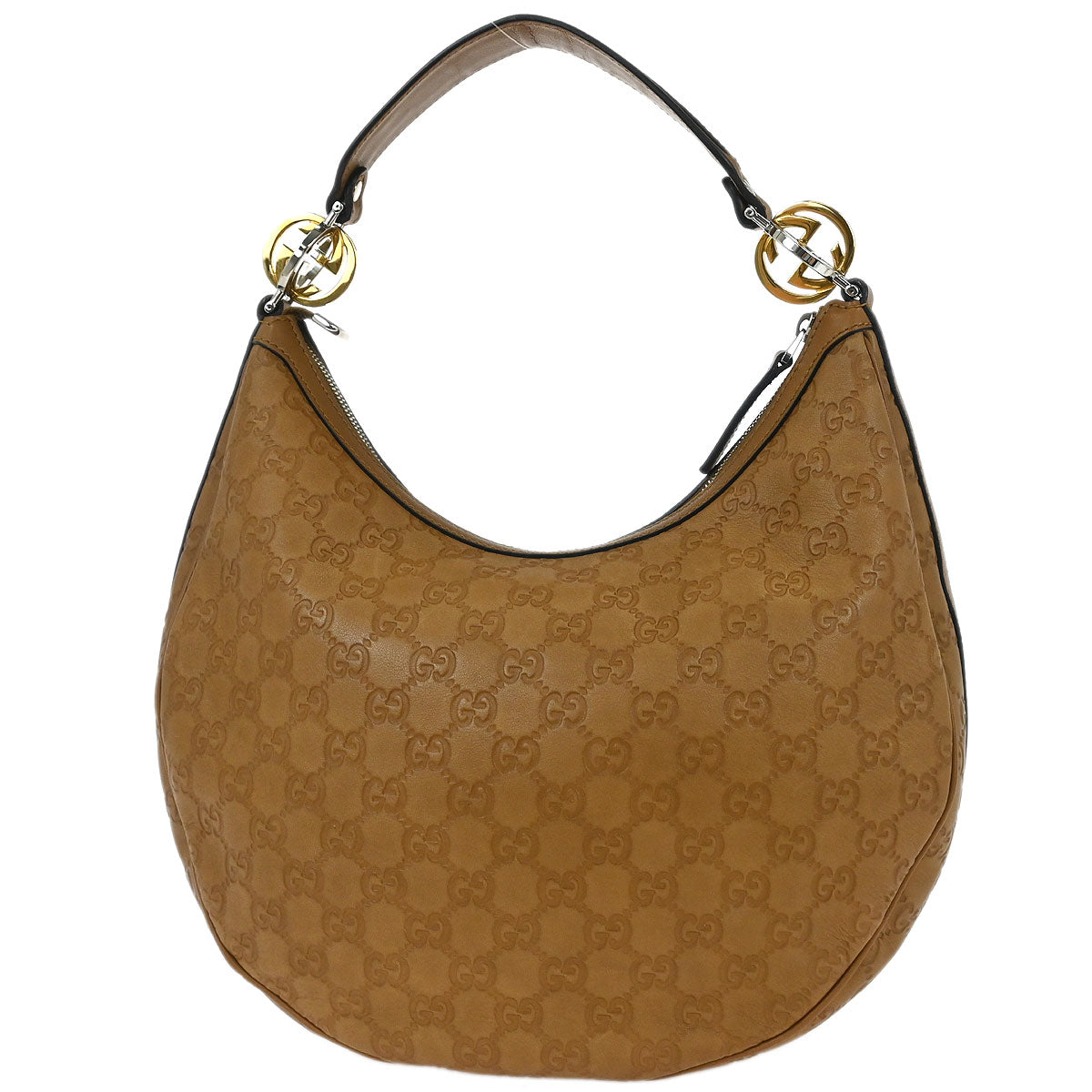 Gucci Brown Guccissima GG Twins Hobo Handbag
