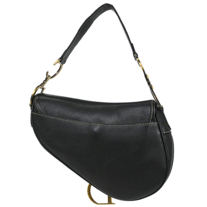Christian Dior 2002 Black Leather Saddle Handbag
