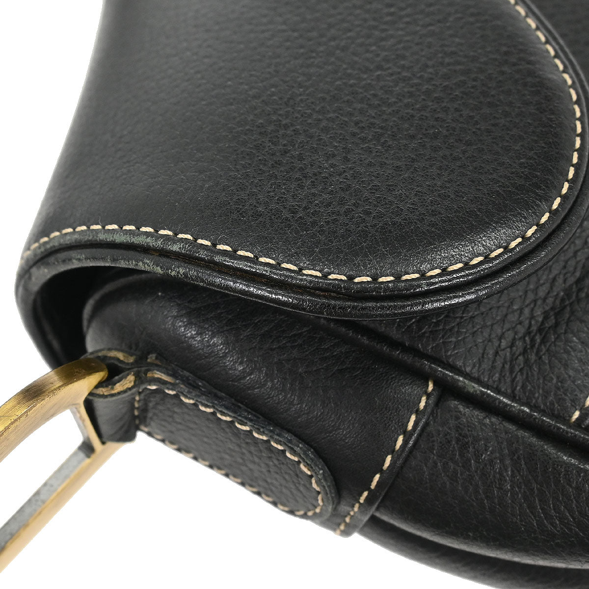 Christian Dior 2002 Black Leather Saddle Handbag