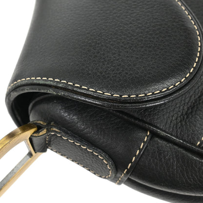Christian Dior 2002 Black Leather Saddle Handbag
