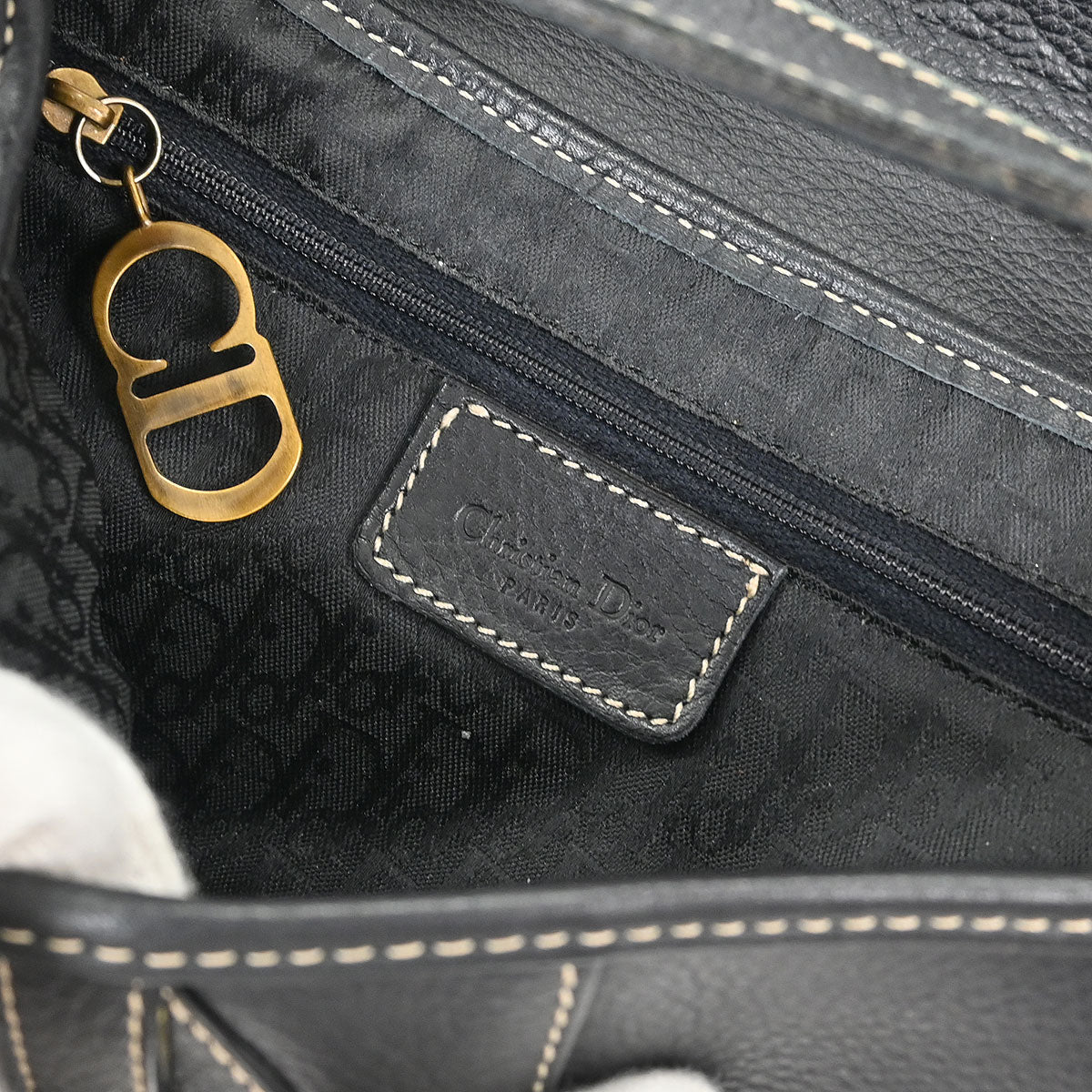 Christian Dior 2002 Black Leather Saddle Handbag
