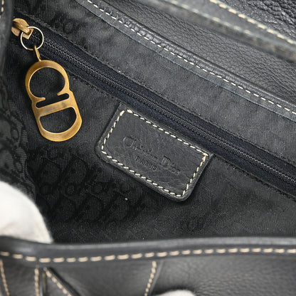 Christian Dior 2002 Black Leather Saddle Handbag