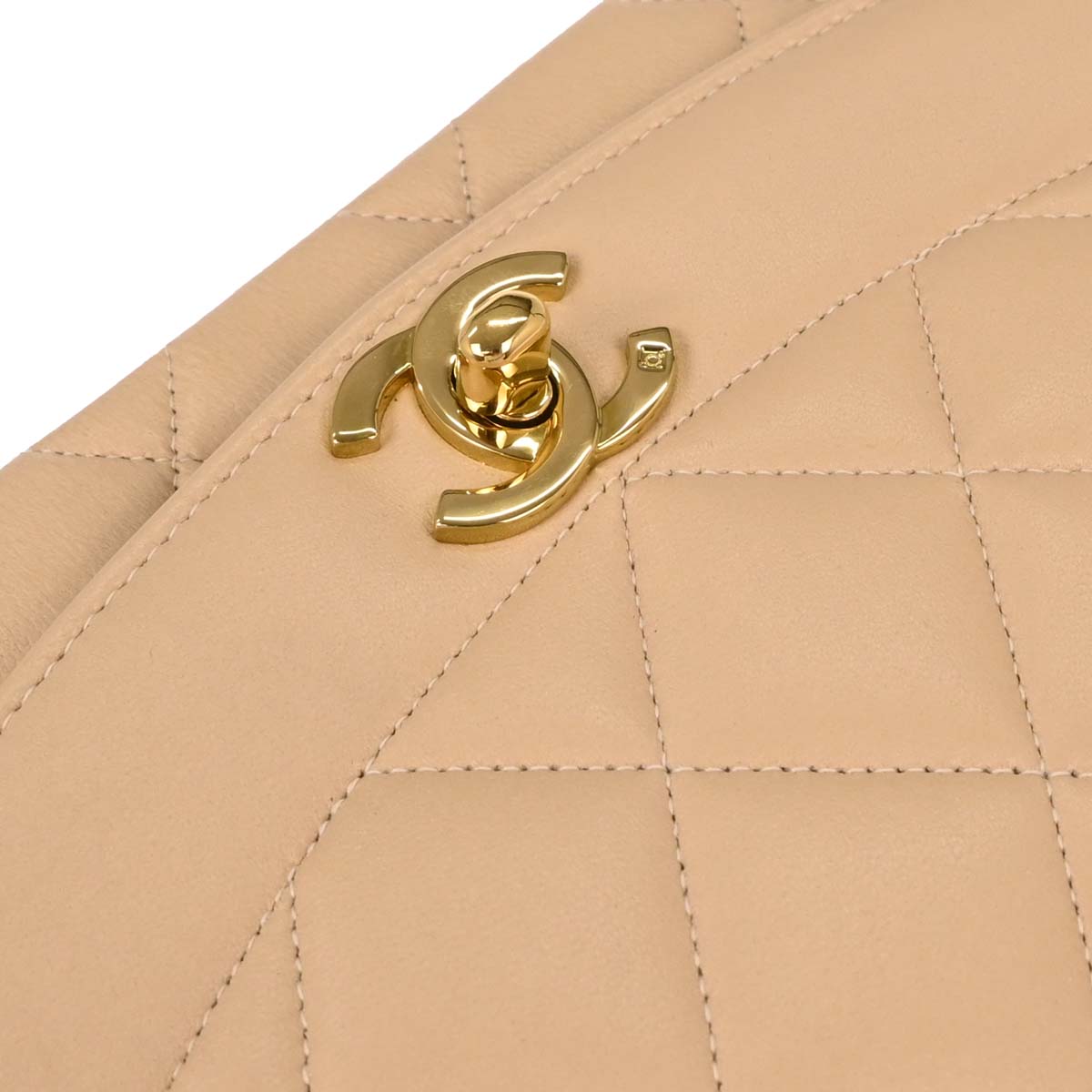 Chanel Beige Lambskin Small Diana Shoulder Bag