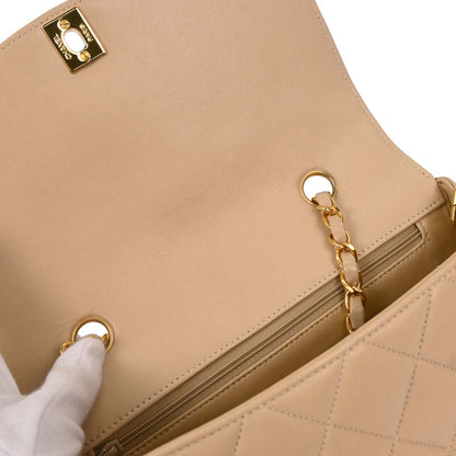 Chanel Beige Lambskin Small Diana Shoulder Bag