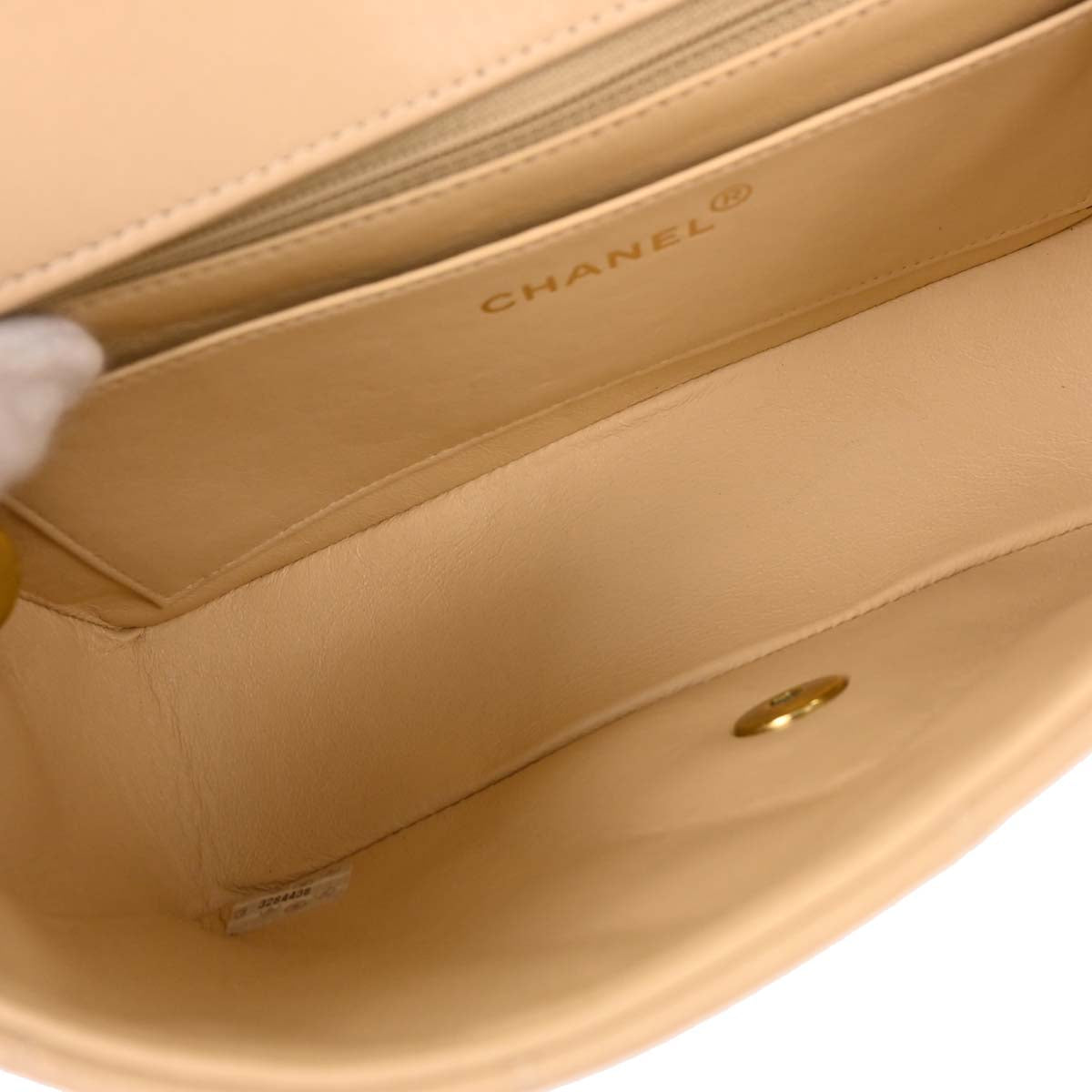 Chanel Beige Lambskin Small Diana Shoulder Bag