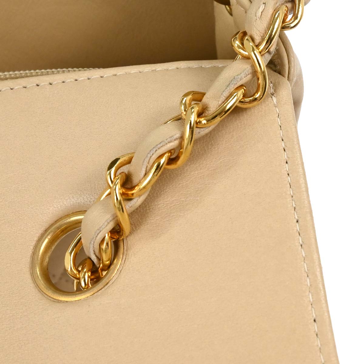 Chanel Beige Lambskin Small Diana Shoulder Bag