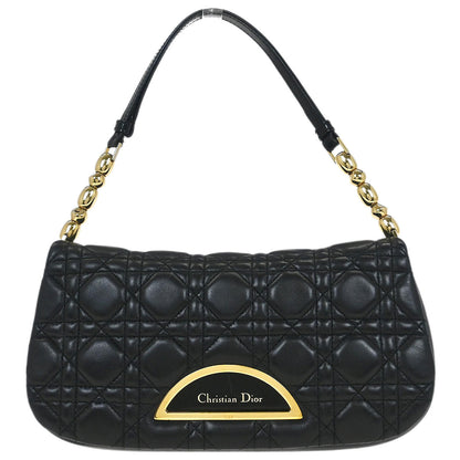 Christian Dior Black Lambskin Cannage Malice Handbag