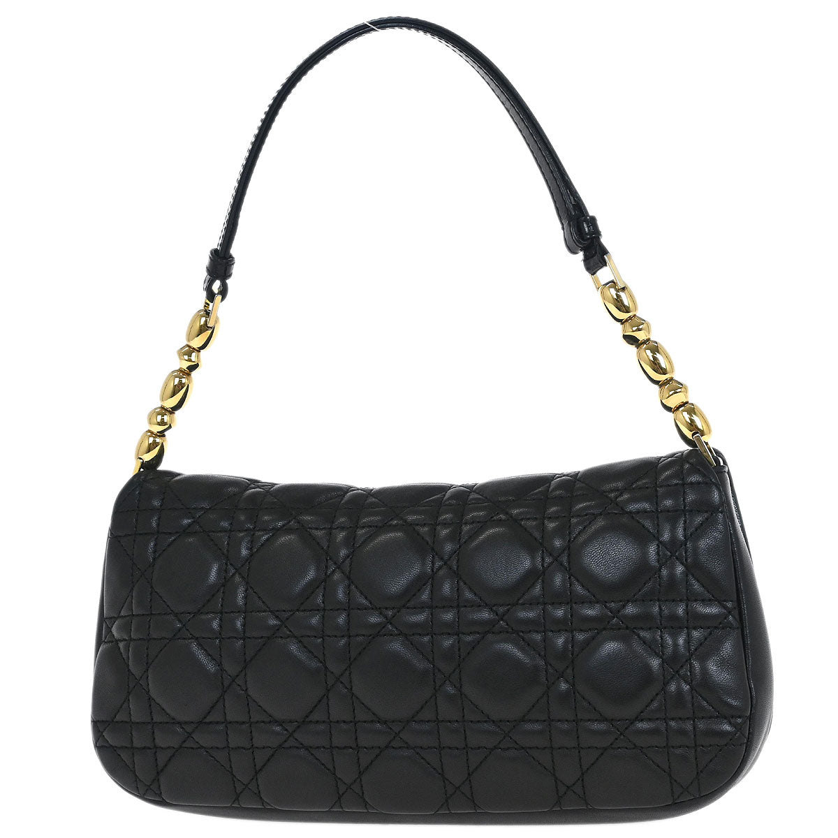 Christian Dior Black Lambskin Cannage Malice Handbag