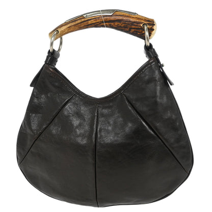 Yves Saint Laurent Dark Brown Leather Mombasa Handbag