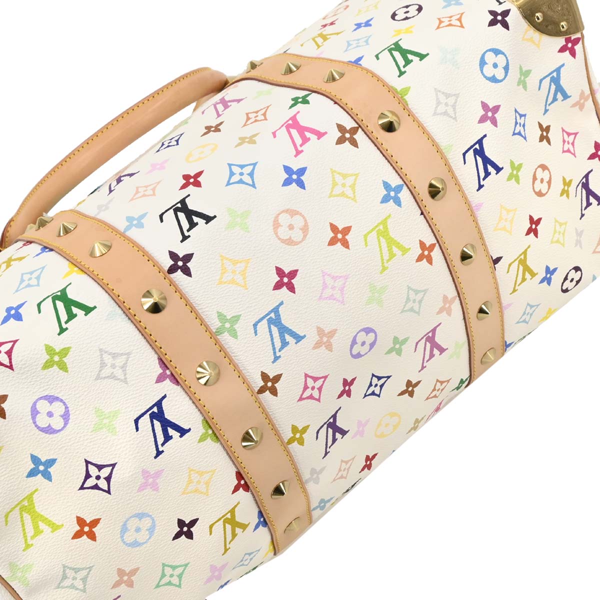 Louis Vuitton White Monogram Multicolor Keepall 45 Handbag M92641