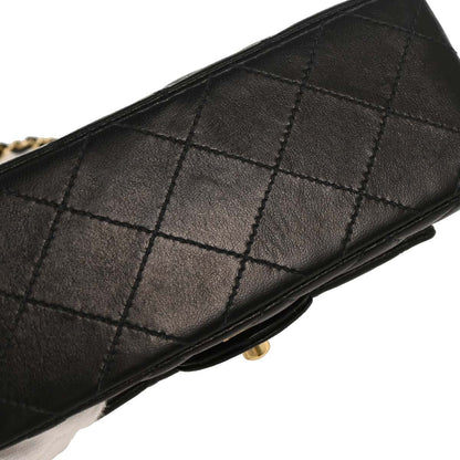 Chanel 2003-2004 Black Lambskin Mini Classic Square Flap Shoulder Bag