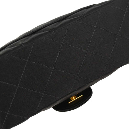 Chanel Black Satin Mini Classic Square Flap Shoulder Bag