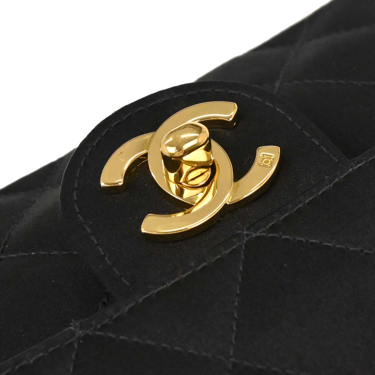 Chanel Black Satin Mini Classic Square Flap Shoulder Bag