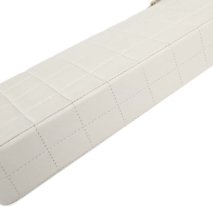 Chanel 2002-2003 White Lambskin East West Choco Bar Shoulder Bag