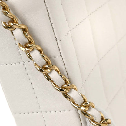 Chanel 2002-2003 White Lambskin East West Choco Bar Shoulder Bag