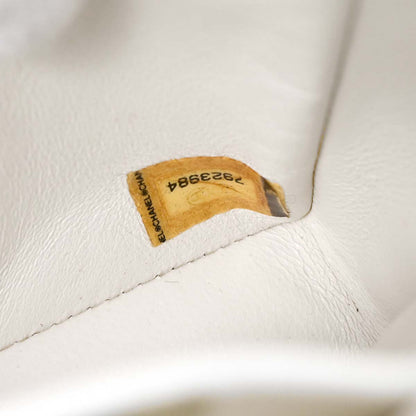 Chanel 2002-2003 White Lambskin East West Choco Bar Shoulder Bag