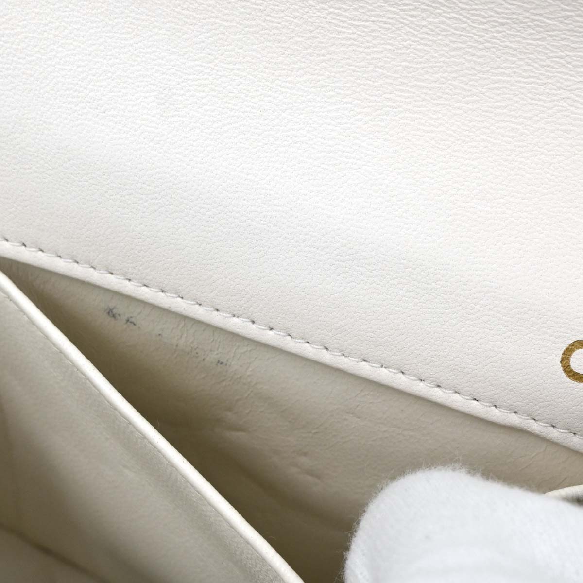 Chanel 2002-2003 White Lambskin East West Choco Bar Shoulder Bag