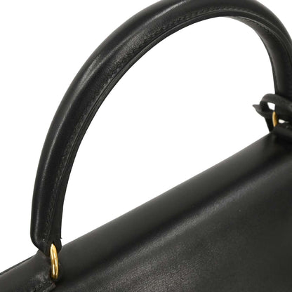 Hermes Black Box Calf Kelly 28 Retourne 2way Shoulder Handbag