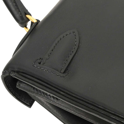 Hermes Black Box Calf Kelly 28 Retourne 2way Shoulder Handbag