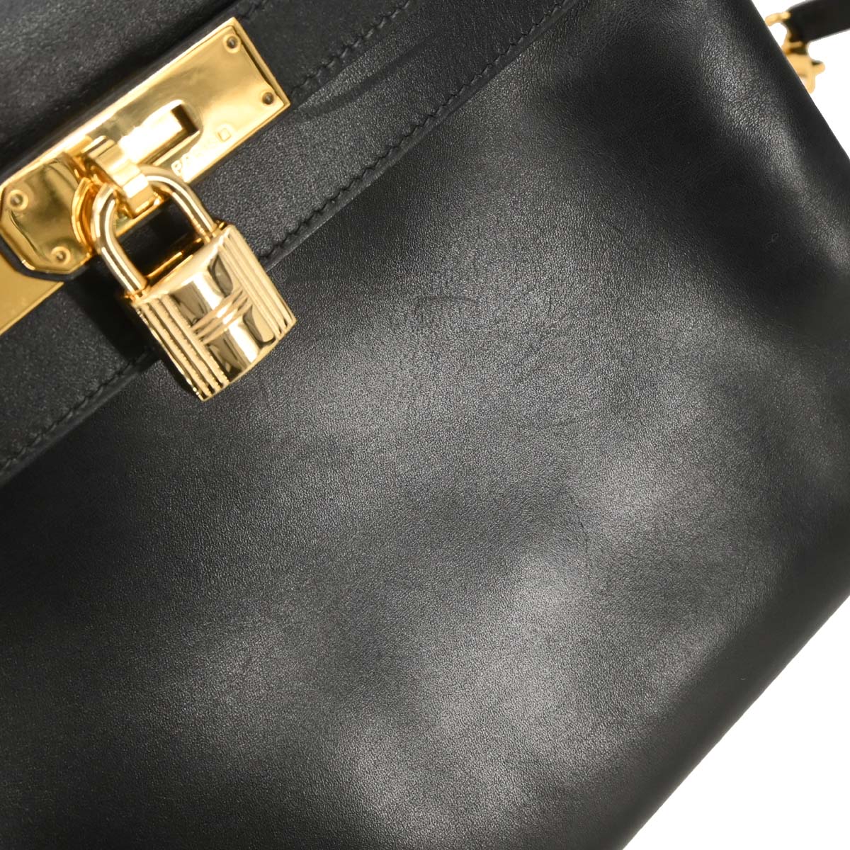 Hermes Black Box Calf Kelly 28 Retourne 2way Shoulder Handbag