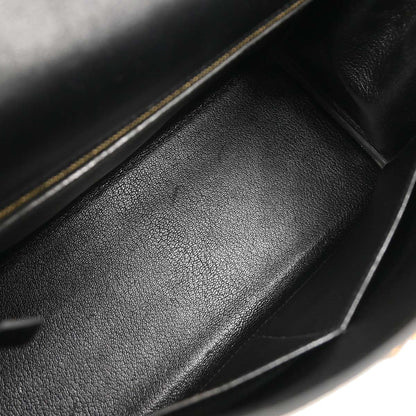 Hermes Black Box Calf Kelly 28 Retourne 2way Shoulder Handbag