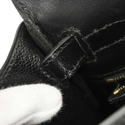 Hermes Black Box Calf Kelly 28 Retourne 2way Shoulder Handbag