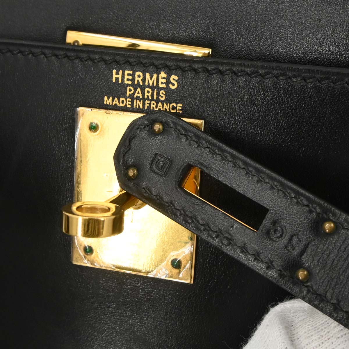 Hermes Black Box Calf Kelly 28 Retourne 2way Shoulder Handbag