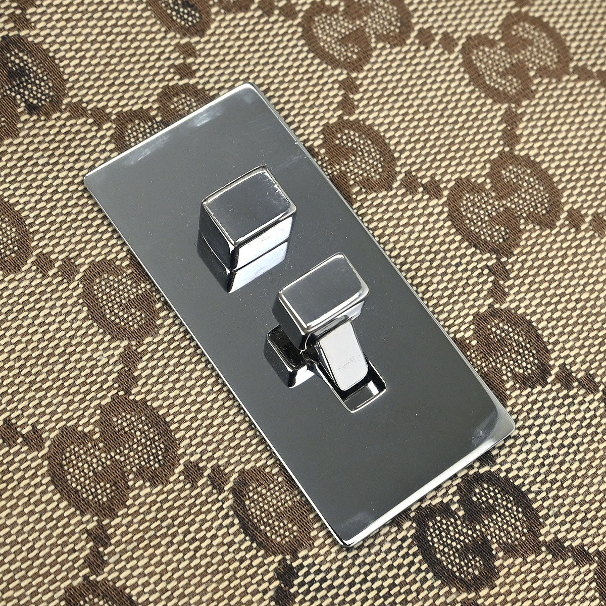 Gucci Beige Black Bamboo GG Handbag