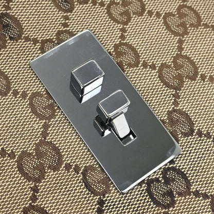 Gucci Beige Black Bamboo GG Handbag