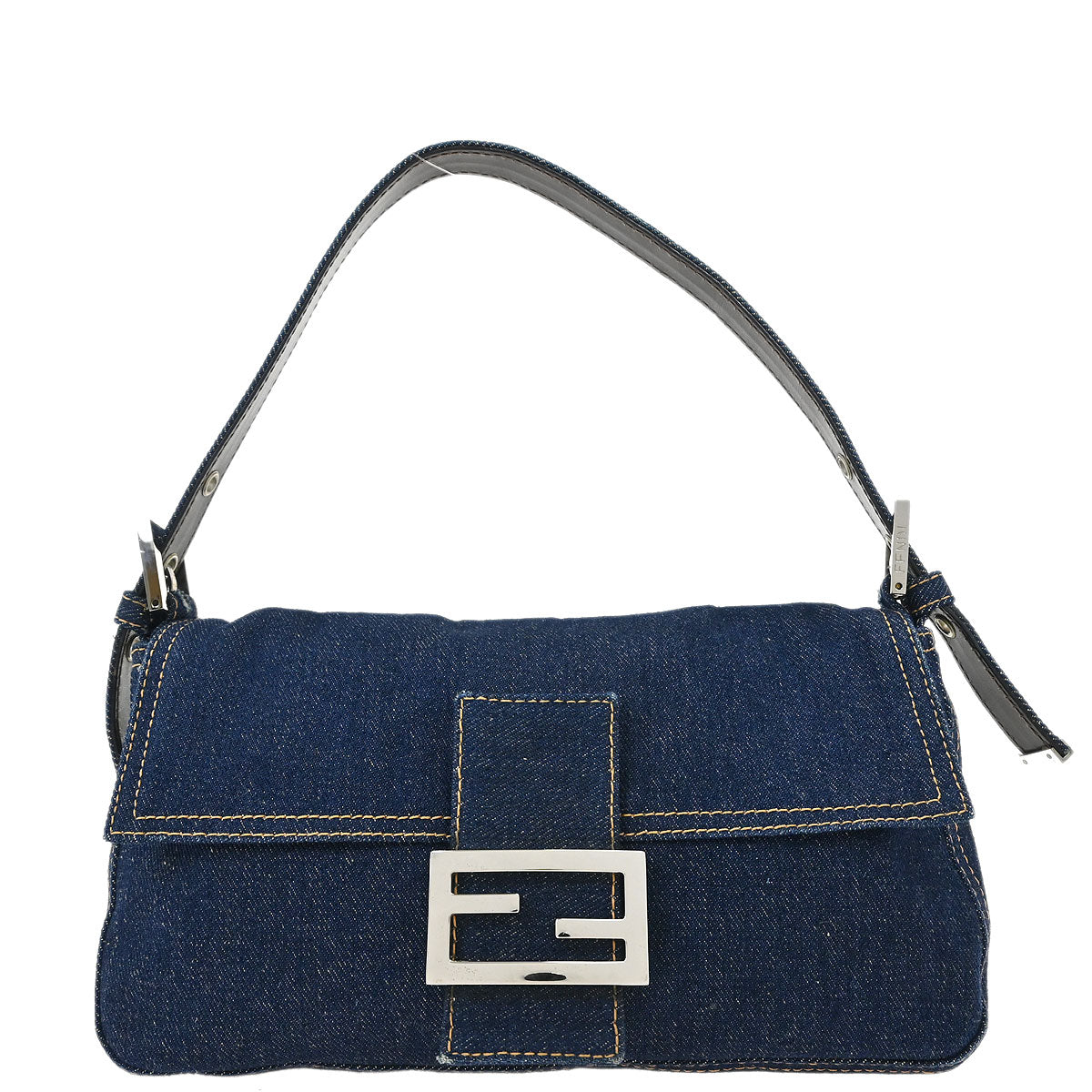 Fendi Indigo Denim Baguette Handbag