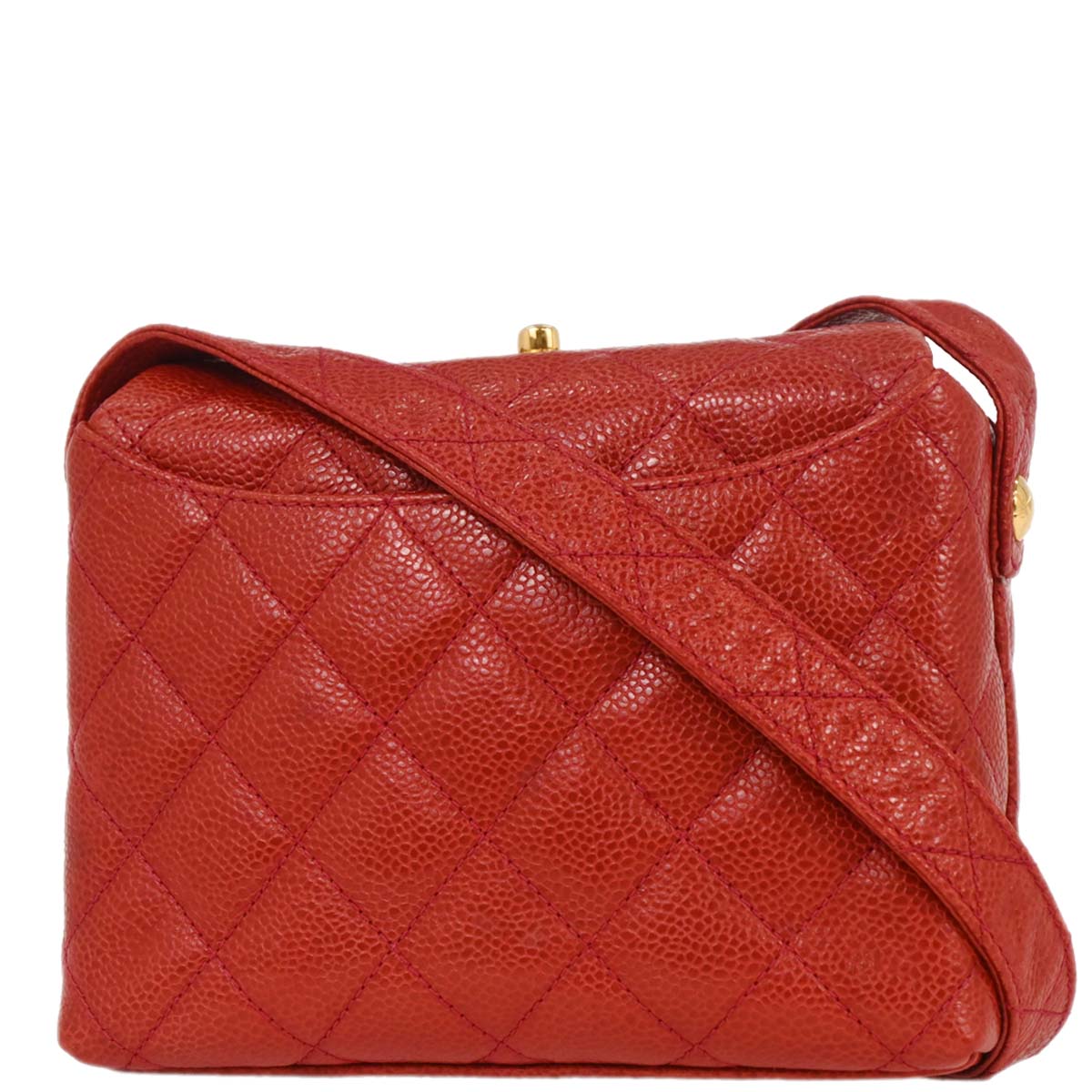 Chanel Red Caviar Shoulder Bag