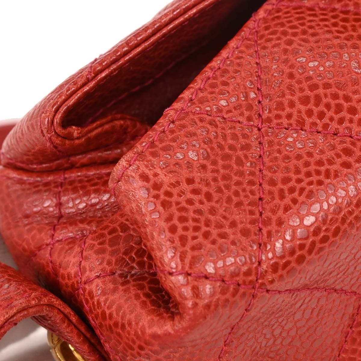 Chanel Red Caviar Shoulder Bag
